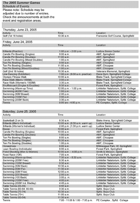 Senior Games Schedule srgamesschedulepg1.gif