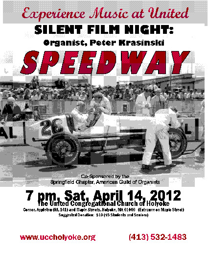 Silent movie "Speedway" at UCC in Holyoke de-holyoke-poster.jpg